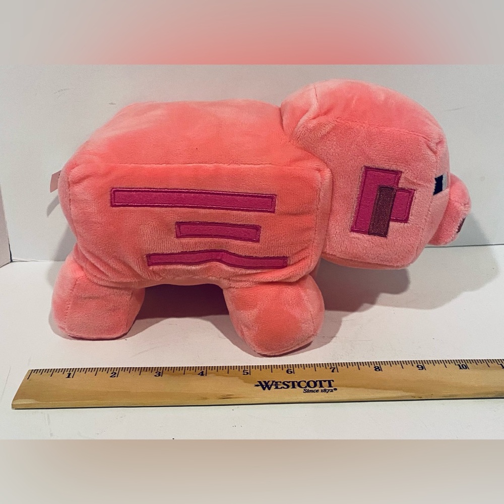 Minecraft Mojang Studios Mattel Plush Pig Porkchop Video Game Toy 10”